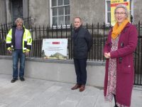 Conservation Officer with Kerry County Council Victoria McCarthy with Diarmuid Dineen of Ned O'Shea Construction and Niall Healy of John Casey and Company at Day Place on Friday. Photo by Dermot Crean