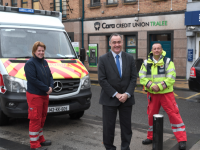 Majella Forde and Stephen O’ Connor Tralee Branch of the Irish Red Cross and Pa Laide, CEO Cara Credit Union