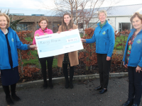 Anne Brick (second from left) presents a cheque to Kerry Hospice on Friday, the proceeds of a coffee morning held in September. Also included is Marie McSwiney, Emily Brick, Maura Sullivan and Mary Shanahan of Kerry Hospice. Photo by Dermot Crean