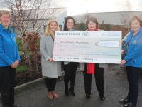 Aoife, Paula and Siobhan McSweeney presenting a cheque to Maura Sullivan and Mary Shanahan of Kerry Hospice on Friday. Photo by Dermot Crean