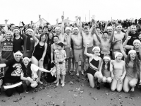 HAPPY CHRISTMAS EVERYBODY, from the Pioneer and Veteran Christmas Day swimmers in Fenit, with hundreds of supporters cheering us on.