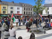 The crowd in the Square at the rally. Photo by Dermot Crean