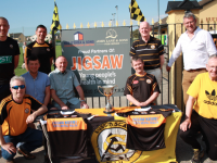 Admiring the new Jigsaw Kerry sign at the Austin Stack sponsorship launch with Ned O Shea & Sons Ltd and John Lane & Sons Ltd at Connolly Park on Sunday wereFront: Eamonn O’Reilly, Frank O Rahilly, Billy Ryle, Tim McMahon and Colm ManganBack: Kieran Donaghy, Wayne Quillinan, Jim Naughton and Benny Murphy