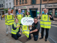Pictured outside the Cara Credit Union Tralee were Roisin Smullen Cara Credit Union & Tralee tidy Towns , Joe Moynihan Tralee Tidy Towns  , Tim Guiheen Tralee Tidy Towns , Pa Laide CEO Cara Credit Union  . FRONT : L/R Michelle Quirke cara Credit Union and Brendan O'Brien Tralee Tidy Towns .