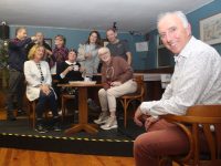 Frank Houlihan (right) with the rest of the Hy-Breasal Players rehearsing at The Ballymac Bar on Thursday. Seated from left; Kay Dowling, Gillian Wharton and Mary Higgins. Back from left; John Creagh, John Patton, Siobhan Keane, Eleanor Sugrue and George Lowe. Photo by Dermot Crean