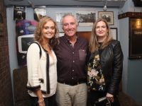 Anne McEllistrim and Eileen Diggin with Frank Houlihan before the final performance of 'Strong Coffee' by the Hy-Breasal Players at The Ballymac Bar on Friday night. Photo by Dermot Crean
