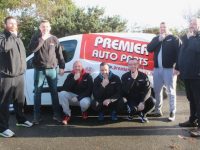 Staff of Premier Auto Parts taking part in a Movember Challenge for Kerry Hospice. From left; Damien Lawlor, Rado Zbik, Paul Naughton, Pat Hogan, Aidan O'Connell, David Ross (manager) and Thomas Reidy (missing from photo is Tim O'Connor). Photo by Dermot Crean