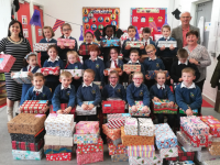 Teacher Carol Anne O'Donoghue and SNA Catherine Donohue coordinated the Team Hope project this year at Scoil Eoin with first class pupils and principal Kieran O'Toole