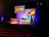 The TEDx Tralee stage before welcoming audiences to the event at Siamsa Tíre on Friday. Photo by Dermot Crean