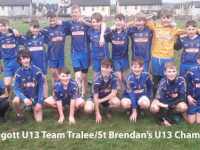 Ballymacelligott U13 team who were crowned Tralee/St Brendan's Div 2 Champions on Sunday last.