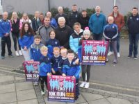 Members of the Nix and Slattery families with Kerins O'Rahillys club members at the launch of the Kerins O'Rahillys 5k/10k Run on Saturday afternoon. Photo by Dermot Crean