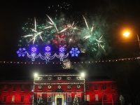 The fireworks above Denny Street on New Year's Eve. Photo by Dermot Crean