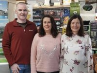 ) Mark and Emir Conway, owners of O'Connell Foodstore, Deo's in Portmagee, Co. Kerry celebrates with Julie O'Connell after they sold a winning Lotto ticket worth €156,493 in Saturday night's €3.7 million Lotto draw.
