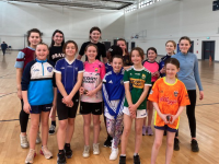 Words of encouragement from Tara Spollen all the way from Granard, Co. Longford who plays with Ardscoil Phádraig who are in a Leinster Senior Ladies final shortly pictured here ( back left ) with  Kerins O’ Rahilly’s U12s.