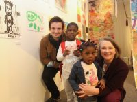 Artist David Fortune and Deirdre Enright of Kerry ETB with Elijah & Rania at the exhibition. Photo by Dermot Crean