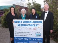 Launching the Kerry Choral Union Spring Concert were, from left; Marisa Reidy, Recovery Haven; Linda Lynch of Kerry Choral Union; Jacinta Bradley, Recovery Haven and Willie Keane, Kerry Choral Union. Photo by Dermot Crean