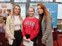 Office Administration students Bláthín Shanahan, Kamile Mazonait and Shannon Browne at the Kerry College Recruitment Fair at the Clash Campus on Thursday. Photo by Dermot Crean