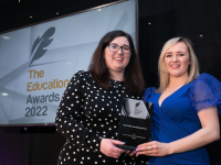 Laura Hayes and Amie Turner of Flúirse pictured at the Education Awards last week at Clontarf Castle Hotel.