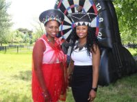 Pamela Mkosana and Sthe Mthombemi from Zimbabwe at Africa Day in the Town Park on Sunday. Photo by Dermot Crean