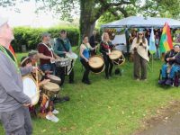 Drumming entertainment at Africa Day in the Town Park on Sunday. Photo by Dermot Crean