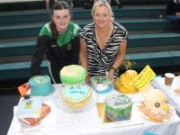 Lucy and Suzanne Grattan with some of the 20th birthday cakes at the Mercy Mounthawk Garden Fete on Sunday. Photo by Dermot Crean