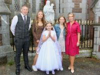 Olivia Leen with Kenneth, Katelyn, Jessica and Catriona Leen at First Holy Communion Day on Saturday at St John's Church. Photo by Dermot Crean