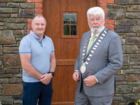 Aidan O’Dowd, Ivertec Customer on NBI's new gigabit Fibre to the Home network in Kerry and Mayor of Tralee Cllr Johnnie Wall.