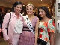 Contestant Bernadette O'Connor with Claire and Lily Hilliard at the Kerry Rose Selection at Siamsa Tire on Saturday night. Photo by Dermot Crean