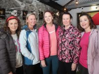 Marguerite Walmsley, Sandra Hartnett, Siobhan O'Leary, Jacqui O'Connell and Fiona Cahill at Mary Gardiner's final walk of 100k in June for Breast Cancer Research on Sunday in Blennerville. Photo by Dermot Crean