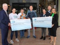 At the presentation of €40,000 to Recovery Haven were General Manager of The Rose Hotel Mark Sullivan, Marisa Reidy of Recovery Haven, Sean Moriarty of Kerry Motor Club, Paul Nagle, World Rally Championship driver, Jacinta Bradley of Recovery Haven, Mike Cleary of Kerry Motor Club, and Aisling Foley of The Rose Hotel. Photo by Dermot Crean