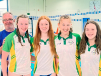 Coach Ger McDonnell with the Tralee ICG swimmers.