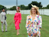Elaine Kinsella who will judge the Lyrath Estate Hotel Best Dressed Couples Competition at Listowel Races on Sunday 18th of September with models Timmy Dowd and Naoimh Whelton. Photo: Don MacMonagle