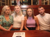 Kat O'Brien, Shannon Lawlor, Jennifer Power and Colin Sweeney at the Woodies Tralee fundraising quiz on Friday night in The Mall. Photo by Dermot Crean