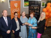 Launching the Comfort for Chemo Kerry Hope Social at the Ballyroe Heights Hotel were Deputy General Manager of the Ballyroe Heights Hotel Patrick Windle, Therese Carroll, Mairead Carroll, Mary Fitzgerald and Elaine Kinsella of Comfort For Chemo Kerry. Photo by Dermot Crean