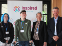 Ciara Noble – Clippity Clop, Ciaran Sears – Scotia Farm, Orla Brosnan – Clippity Clop and Tom Sears – Scotia Farm at the 'Promoting Inclusive Employment' event at Ballygarry Estate on Friday.