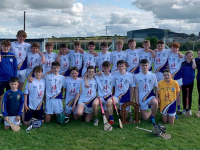 The Tralee Parnells U14 squad with the North Kerry U14 B Hurling Champions Trophy