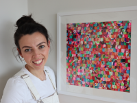 Ailbhe Courtney with one of her artworks.