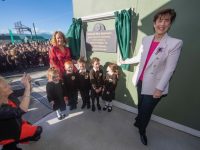17.10.2022 " Gaelscoil Mhic Easmainn Tralee ::  Pictured  :  .. 
Norma Foley Minister for Educationfive opened five new modern, state-of-the-art new classrooms and extension at  Gaelscoil Mhic Easmainn
 Tralee. This new development elevates the Gaelscoil to a 16 classroom school enabling all pupils to benefit from a two classroom structure for each and every year from Junior infants right through to 6th class. The Minister also opened an all-weather multi sports play area and Tralee’s first and only Ball wall. 

Photo By : Domnick Walsh © Eye Focus LTD .
Domnick Walsh Photographer is an Irish Aviation Authority ( IAA ) approved Quadcopter Pilot.
Tralee Co Kerry Ireland.
Mobile Phone : 00 353 87 26 72 033
Land Line        : 00 353 66 71 22 981
E/Mail :        info@dwalshphoto.ie
Web Site :    www.dwalshphoto.ie
ALL IMAGES ARE COVERED BY COPYRIGHT ©
