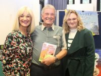 Radio Kerry's Deirdre Walsh with  author Joe Enright and illustrator Ciara Maher at the launch of 'Alana Rabbit Goes To The Circus' on Saturday in Tralee Library. Photo by Dermot Crean