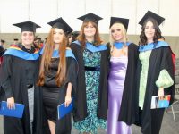 Business Management graduate Zoe King with Marketing and Management graduates Chelsea Flynn, Maria Griffin, Laura Moloney and Colette O'Shea at the Munster Technological University Graduation Ceremony on Friday. Photo by Dermot Crean