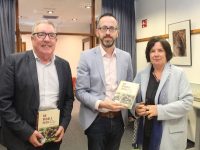 Author Owen O'Shea with Cllr Bobby O'Connell and Chief Executive of Kerry County Council Moira Murrell at the launch of his book on Thursday evening at Tralee Library. Photo by Dermot Crean