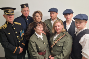 Some of the members of the cast of ‘Ballymacandy’ during rehearsals this week: front l-r: Siobhán Collins (Annie Cronin), Claire O’Connor (Maggie Slattery), back l-r: Chris Horan (Commissioner Smyth), Jeremiah Murphy (Constable John Quirke), Muireann McAuliffe (Meriel Leeson Marshall), Michael Quirke (Jack Flynn), John Sexton (Denis Sugrue), Joe Horan (Totty O’Sullivan).