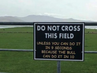 The sign on the gate of a field in Fenit.