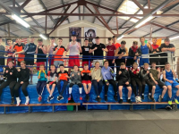Members from boxing clubs all over the county at the Kerry Development Squad training at Tralee Boxing Club on Saturday.