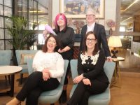 Looking forward to the Connect Kerry Ladies Lunch at The Ashe Hotel later this month were, seated; Beauty expert Mary O'Donnell and Pamela Prendiville of The Ashe Hotel. At back; Leah Danforth of Peter Mark and stylist Danny Leane. Photo by Dermot Crean