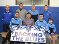 Launching the 'Backing The Blues' campaign were, in front; Ross O'Callaghan, Barry John Keane, Ben Hanafin and Evan O'Connor. At back; Chairman Haulie Kerins, PRO Ger O'Brien, Paul Ryan and John O'Connor. Photo by Dermot Crean