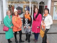 Noreen O'Brien, Maureen Weir, Eileen Whelan of Paco, Niamh Abeyta and Carole Dooley of Paco promoting the upcoming fashion show in Kilflynn. Photo by Dermot Crean