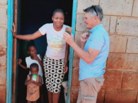 Paul Hanrahan of Action Lesotho meets a woman whose sight was restored thanks to the charity.