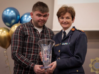 Patrick Clifford receiving his Individual Award at the National Garda Youth Awards on Saturday. Photo: An Garda Síochána