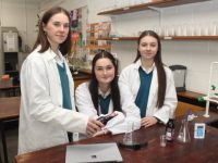 Mercy Mounthawk students Sophie Hassett, Lilly Nowak and Aoife O'Brien who are looking forward to showcasing their project next month. Photo by Dermot Crean